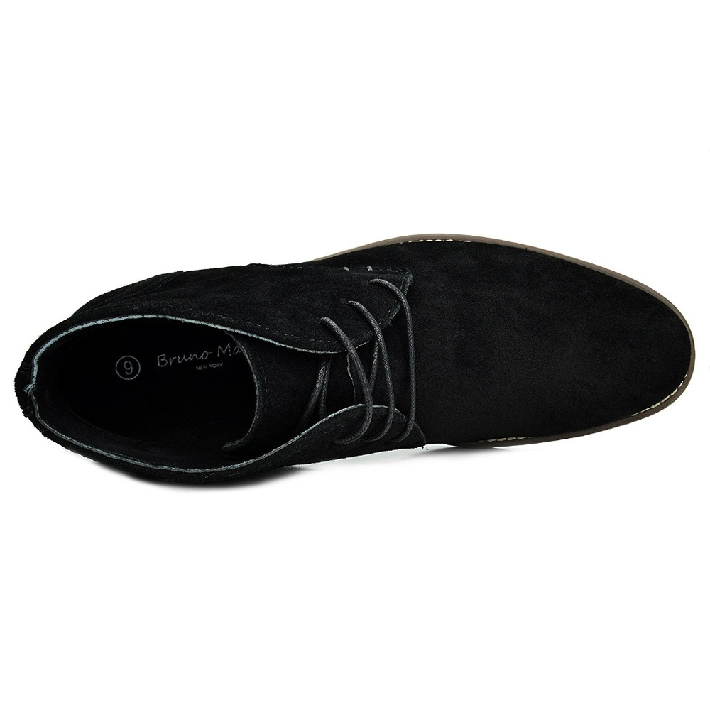 New Mens Blac Suede Leather Lace Up Chukka Boots - Picture 2 of 5